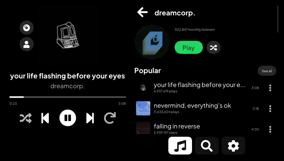 The artist page of dreamcorp.
