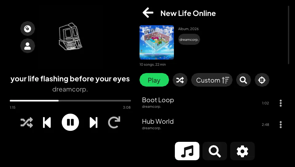 An album opened from its artist page